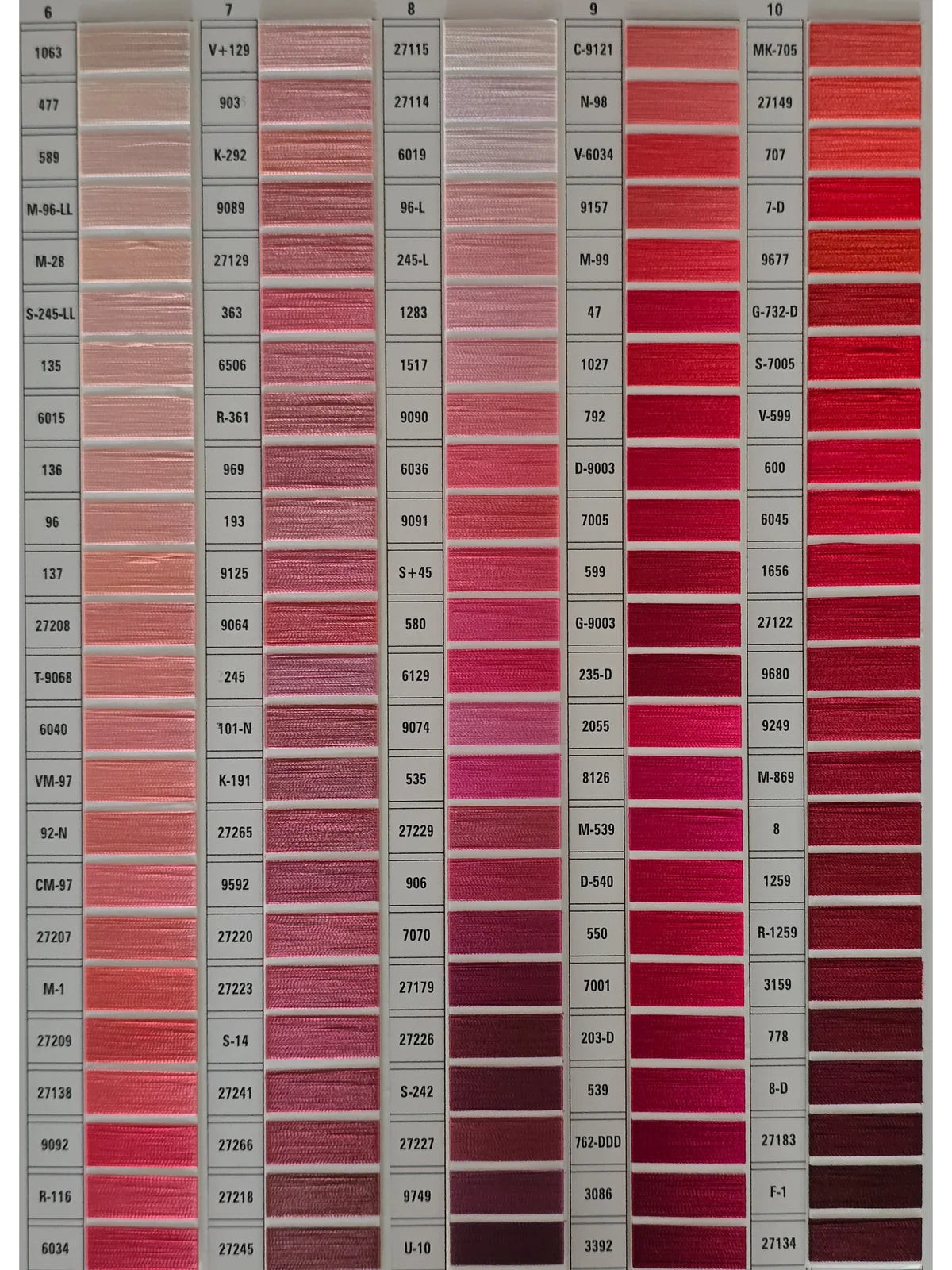 Viscose Thread Shade Card