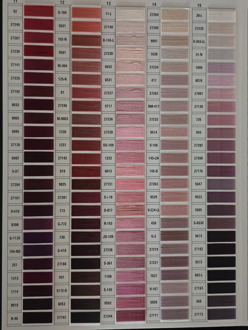 Viscose Thread Shade Card