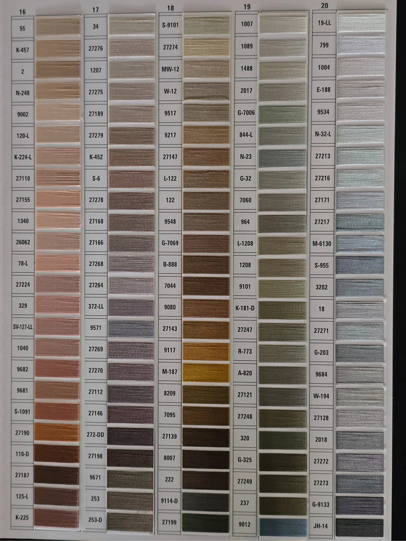Viscose Thread Shade Card