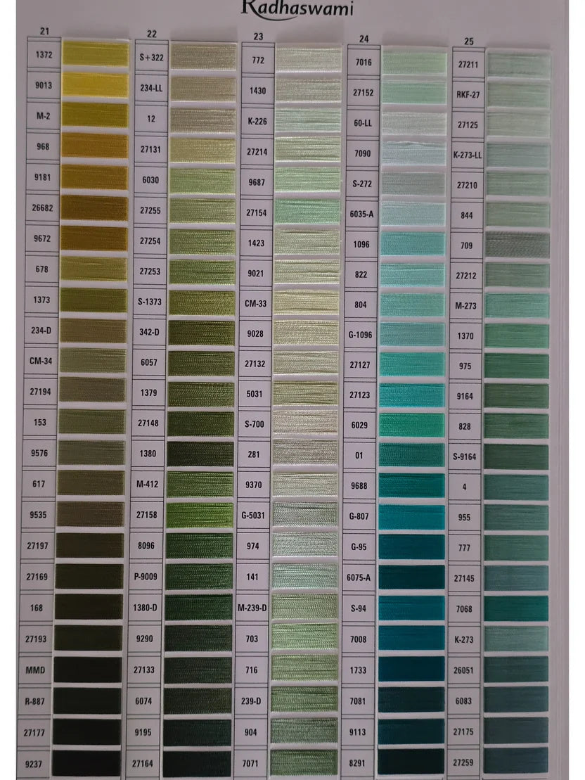 Viscose Thread Shade Card