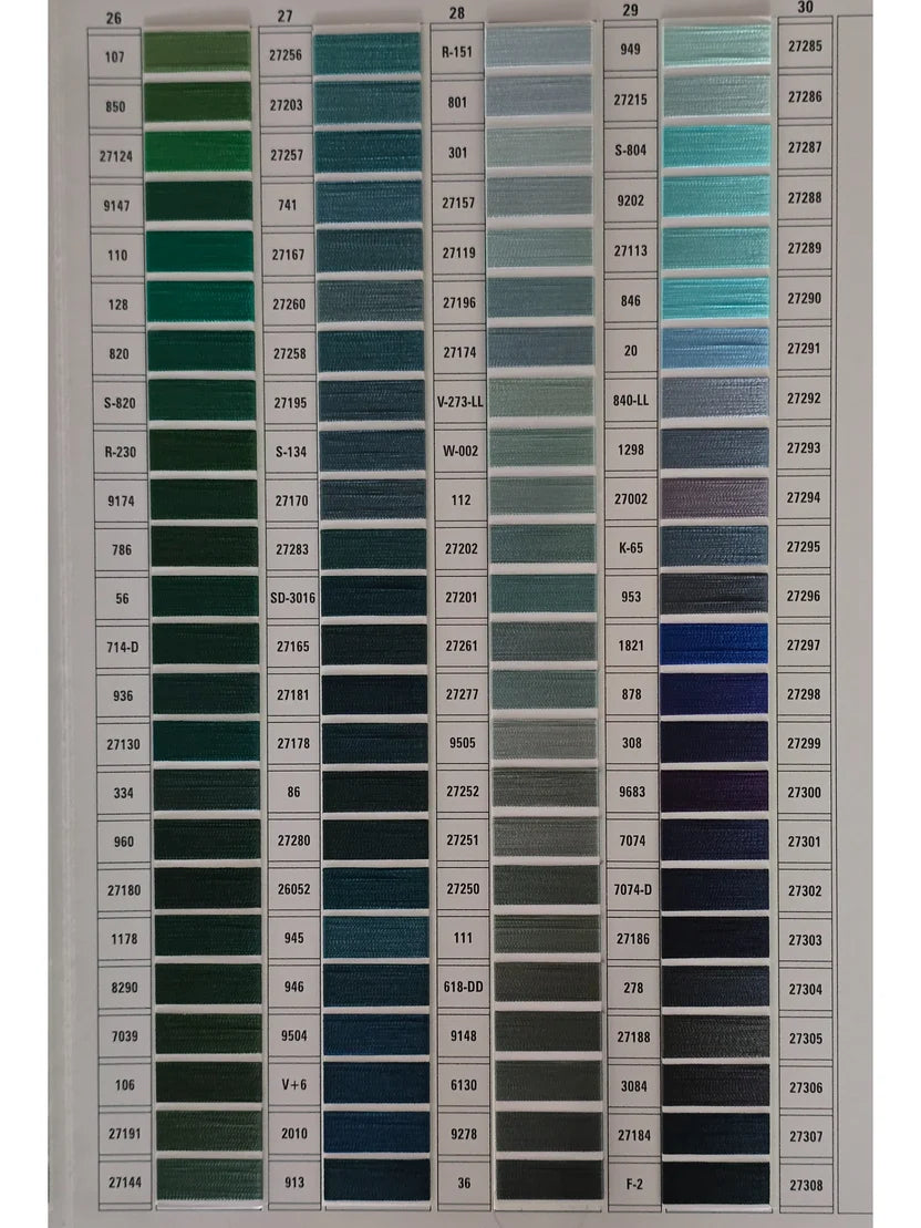 Viscose Thread Shade Card